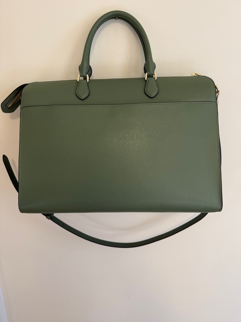 ๐ NWOT ๐ kate spade Forest Green Leather Satchel with Removable Strap - Picture 7 of 14